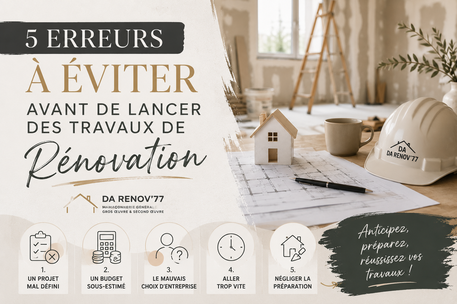 5 erreurs à éviter avant de lancer des travaux de rénovation